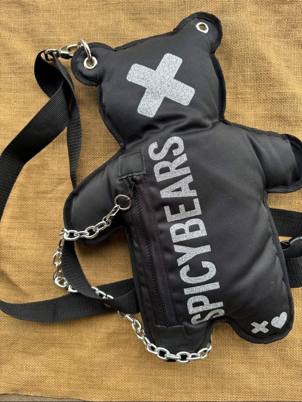 Spicybear glitter Rare Hard to find New limited unisex Crossbody bag - Picture 7 of 7